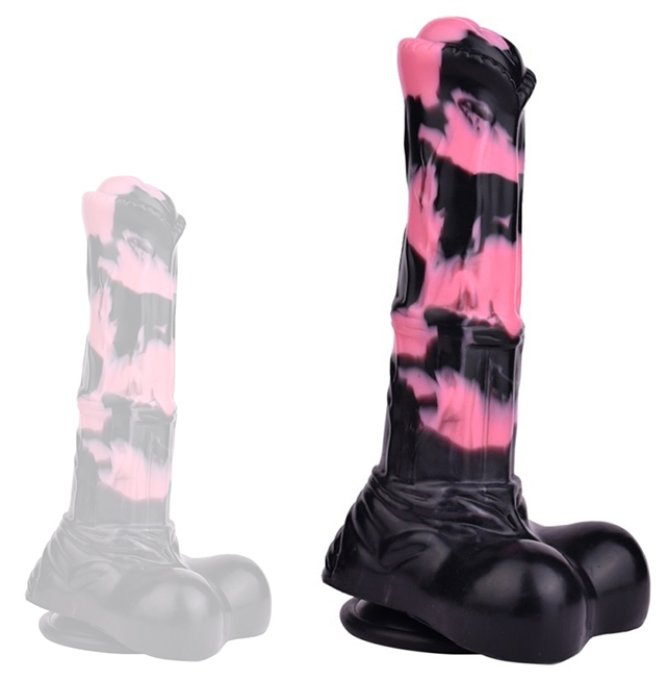 Gode Horse Hurulf M 24.5 x 6.5cm Noir-Rose