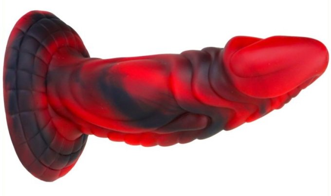Gode monster Squax 18 x 5.5cm Noir-Rouge
