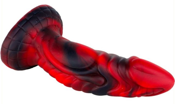 Gode monster Squax 18 x 5.5cm Noir-Rouge