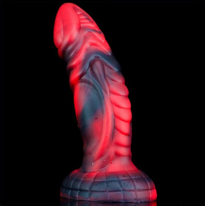 Gode monster Squax 18 x 5.5cm Noir-Rouge