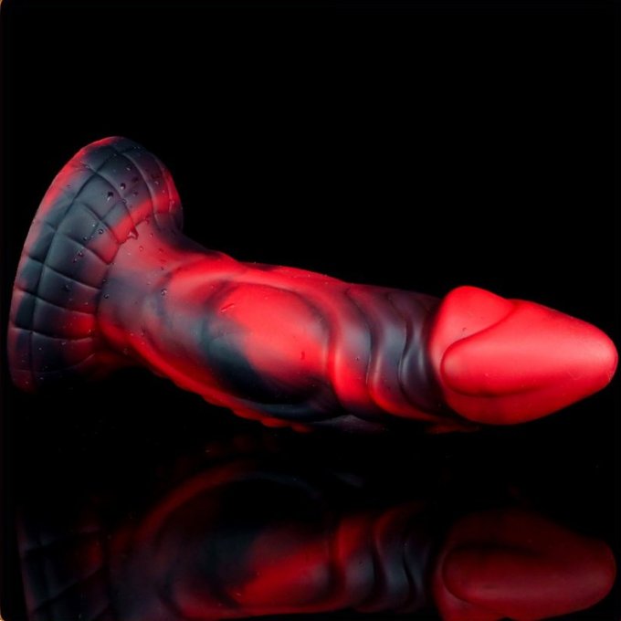 Gode monster Squax 18 x 5.5cm Noir-Rouge