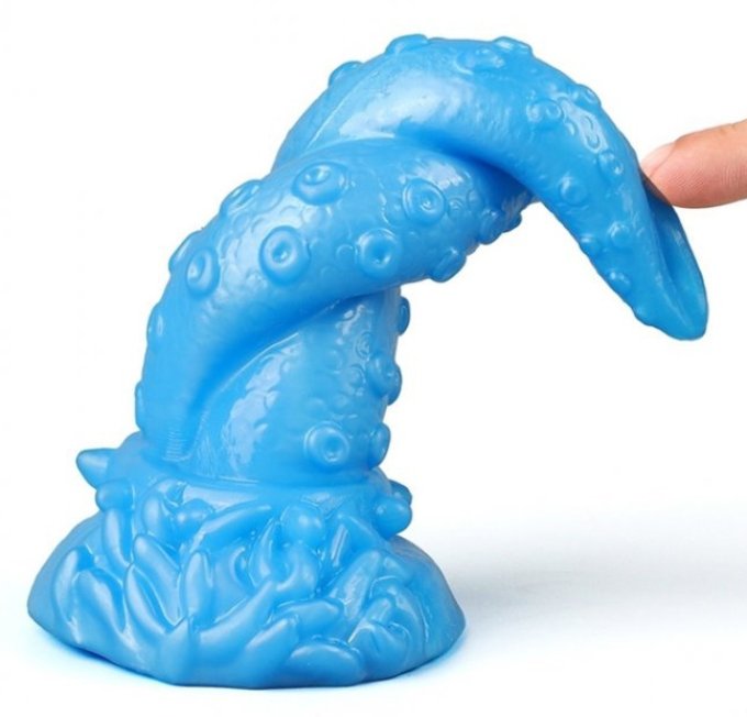 Gode Octopus 15 x 5.5cm Bleu