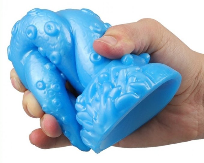 Gode Octopus 15 x 5.5cm Bleu