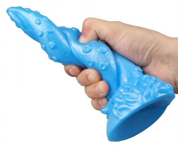 Gode Octopus 15 x 5.5cm Bleu