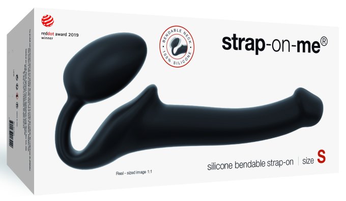 Gode + plug Strap-On-Me Beandable S 15 x 3.5 cm Noir