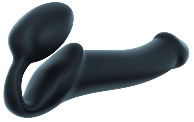 Gode + Plug STRAP-ON-ME Bendable L 16 x 3.7 cm Noir