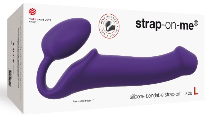 Gode + Plug STRAP-ON-ME Bendable L 16 x 3.7 cm Violet