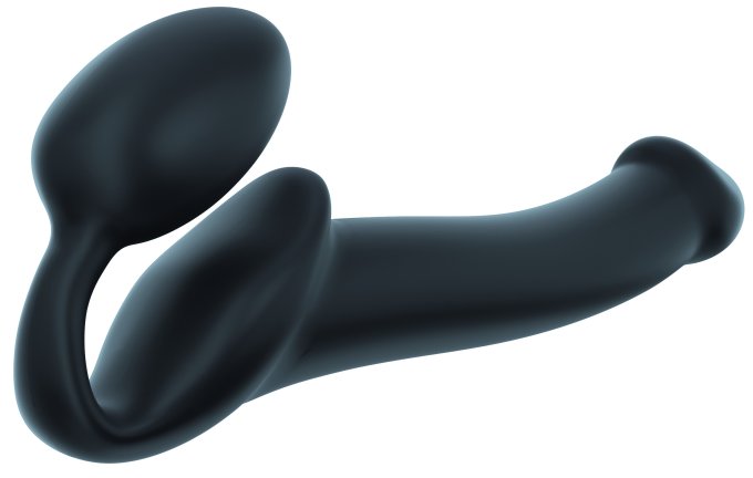 Gode + plug STRAP-ON-ME Bendable M 16 x 4 cm Noir