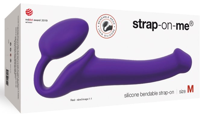 Gode + plug STRAP-ON-ME Bendable M 16 x 4 cm Violet