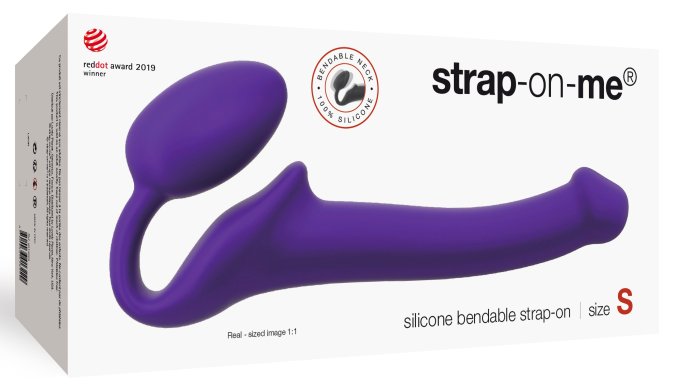 Gode + Plug STRAP-ON-ME Bendable S 15 x 3.5 cm Violet