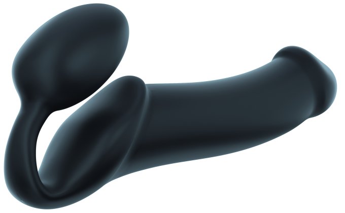 Gode + Plug STRAP-ON-ME Bendable XL 16 x 4.5 cm Noir