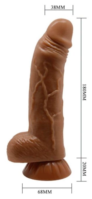 Gode réaliste Angelo 15 x 4 cm Marron
