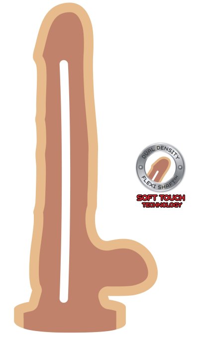 Gode réaliste avec Bourses Get Real Dual Density 16 x 4.5 cm