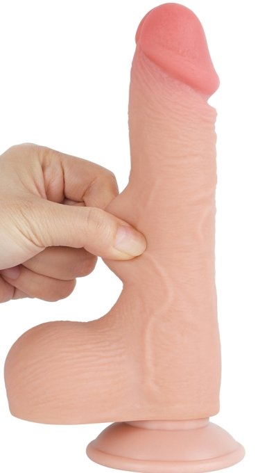 Gode réaliste avec Bourses SLIDING SKIN 13 x 3.7cm