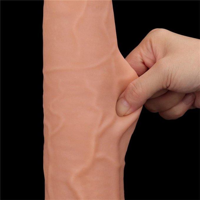 Gode réaliste avec bourses Sliding Skin 26 x 6cm