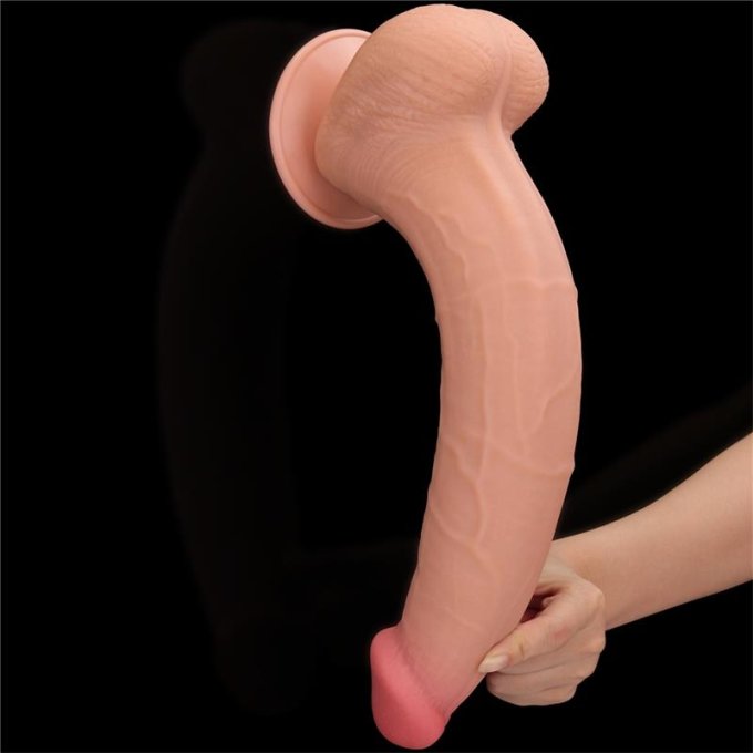 Gode réaliste avec bourses Sliding Skin 26 x 6cm
