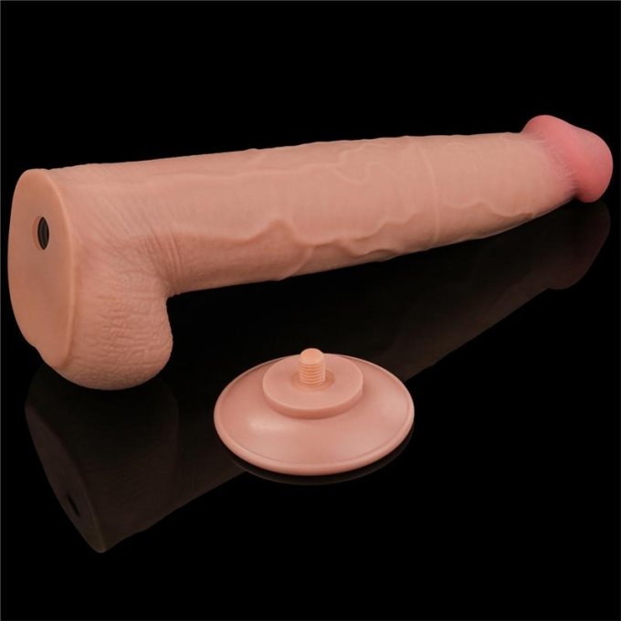 Gode réaliste avec bourses Sliding Skin 26 x 6cm