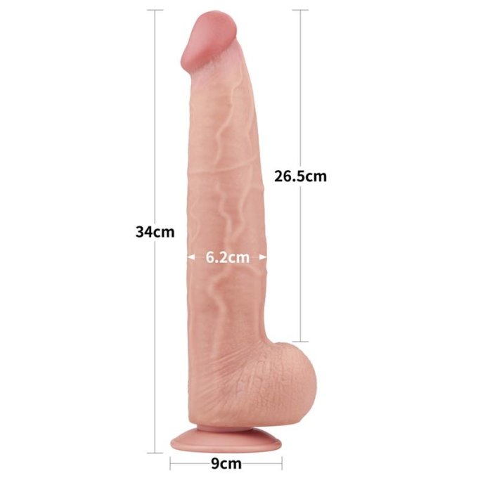 Gode réaliste avec bourses Sliding Skin 26 x 6cm
