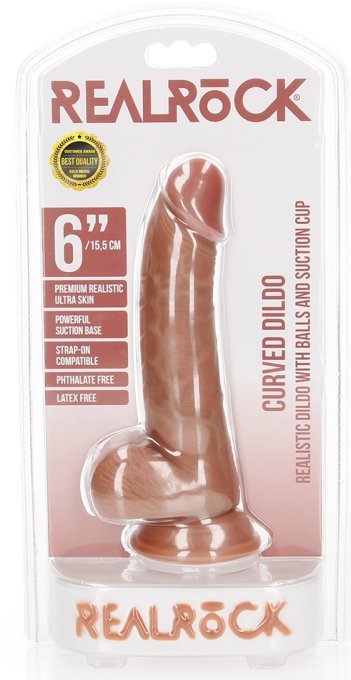 Gode réaliste Balls Curved RealRock 12.5 x 3.6cm Latino