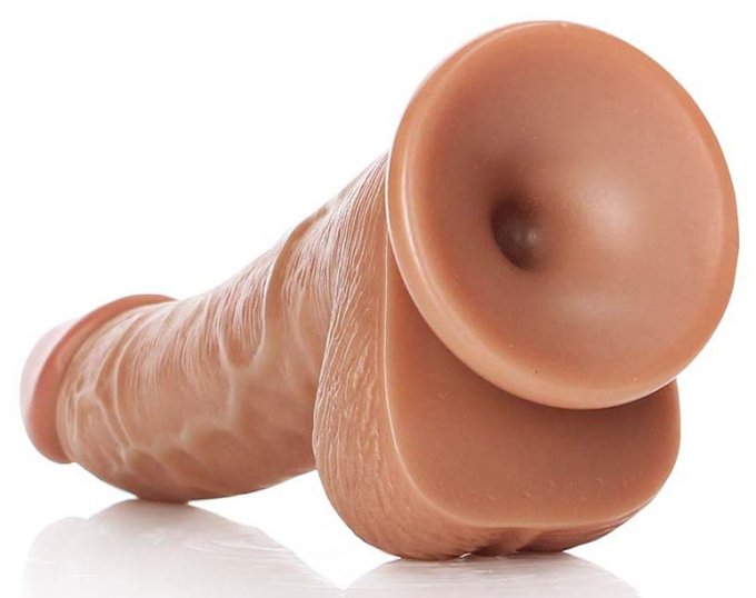 Gode réaliste Balls Curved RealRock 12.5 x 3.6cm Latino