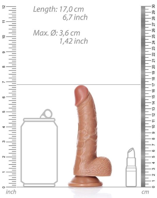 Gode réaliste Balls Curved RealRock 12.5 x 3.6cm Latino