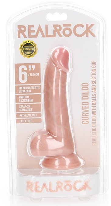 Gode réaliste BALLS CURVED RealRock 12.5 x 3.6cm