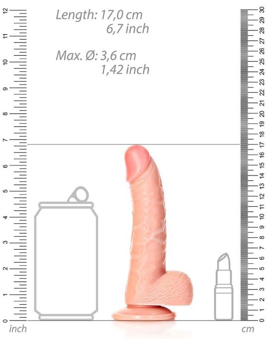 Gode réaliste BALLS CURVED RealRock 12.5 x 3.6cm