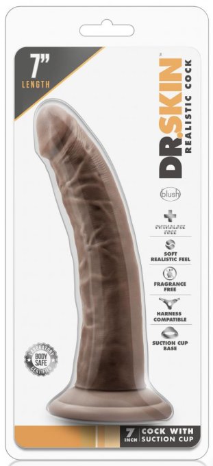 Gode réaliste Cock Long Dr Skin 17 x 4cm Marron