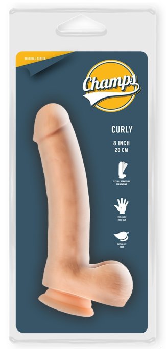 Gode réaliste Curly Champs 16 x 4cm