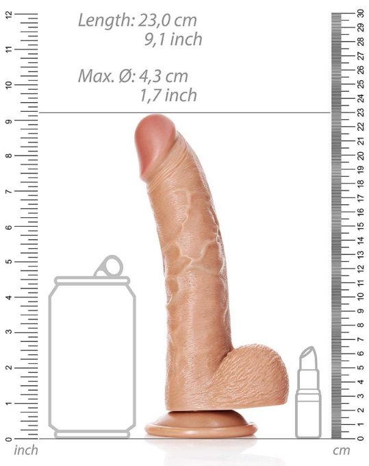 Gode réaliste Curved RealRock 17 x 4.3cm Latino