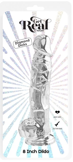 Gode Réaliste Diamond Dick 18 x 4.9cm Transparent