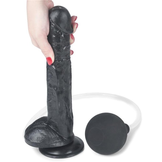 Gode réaliste éjaculateur Squirt 22 x 4.5cm Noir