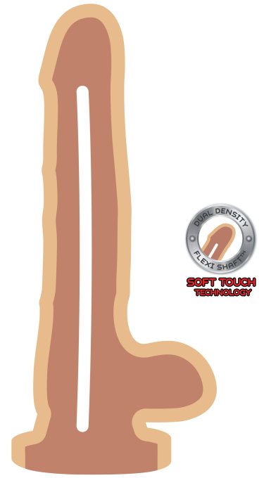 Gode réaliste GET REAL Dual Density 14 x 4 cm