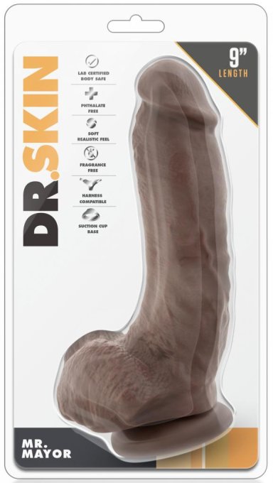 Gode réaliste Mr Mayor Dr Skin 16 x 5cm Marron