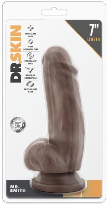 Gode réaliste Mr Smith Dr Skin 14 x 4.8cm Marron