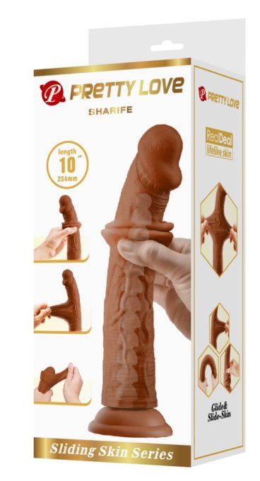 Gode réaliste Sharife 22 x 4.5 cm Marron