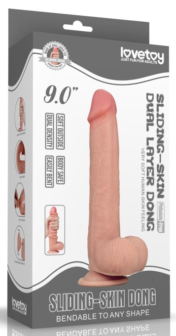 Gode réaliste SLIDING SKIN 18 x 3.8 cm