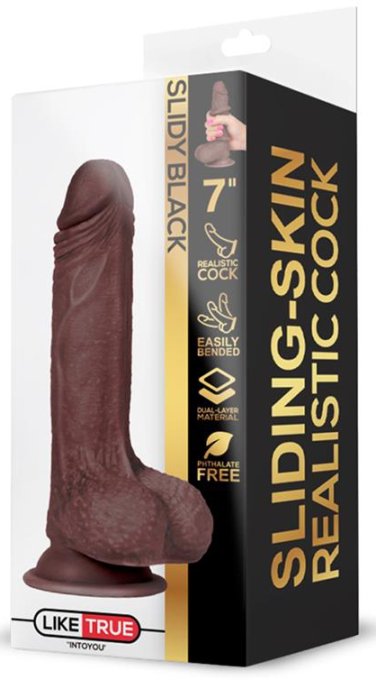 Gode réaliste Slidy Cock 12.5 x 3.8cm Marron