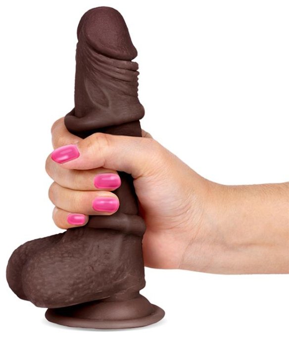 Gode réaliste Slidy Cock 12.5 x 3.8cm Marron