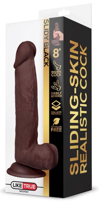 Gode réaliste Slidy Cock 15 x 4cm Marron