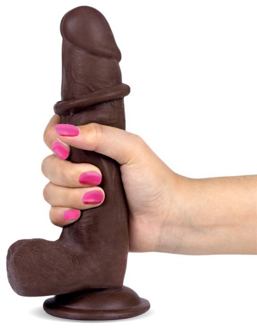 Gode réaliste Slidy Cock 15 x 4cm Marron