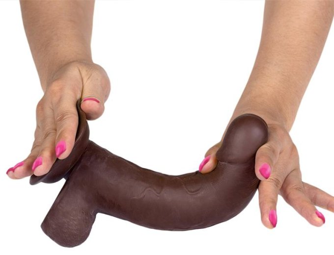 Gode réaliste Slidy Cock 15 x 4cm Marron
