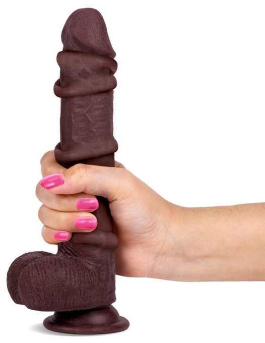 Gode réaliste Slidy Cock 17 x 4cm Marron