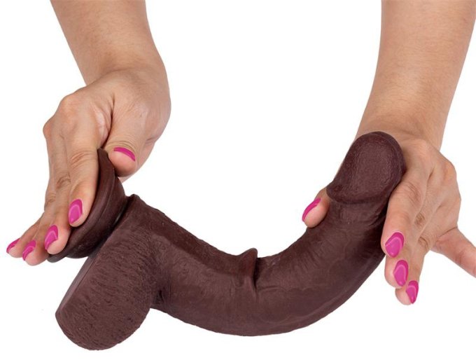 Gode réaliste Slidy Cock 17 x 4cm Marron