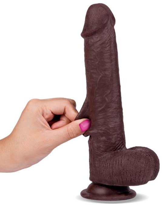 Gode réaliste Slidy Cock 17 x 4cm Marron