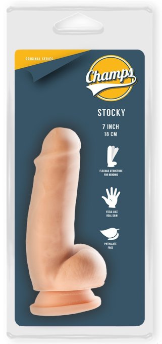 Gode réaliste Stocky Champs 12 x 4.6cm