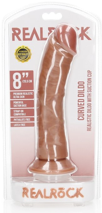 Gode réaliste Ventouse Curved RealRock 20 x 4.6cm Latino