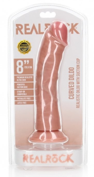 Gode réaliste Ventouse Curved RealRock 20 x 4.6cm