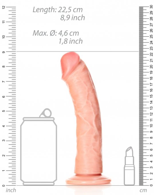 Gode réaliste Ventouse Curved RealRock 20 x 4.6cm