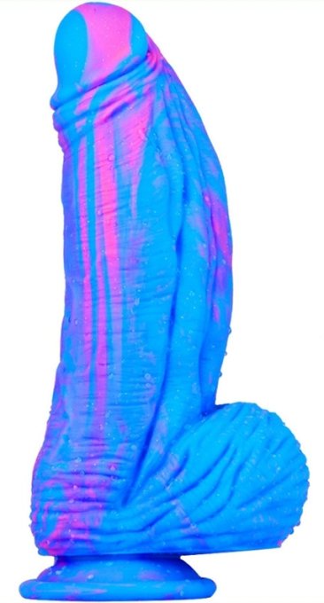 Gode Silicone Fat Dick 18 x 6.5cm Bleu-Rose